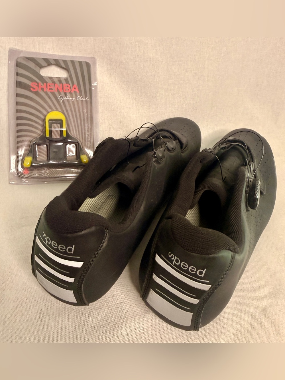 Men's Black Athletic Cycling Shoes - Speed Size 12 Men’s